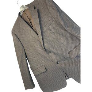 Michael Kors Mens Houndstooth Blazer Jacket 48R Brown RGG10657 EUC